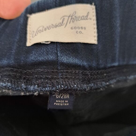 Universal Thread High Rise Pull On Jegging Dark Blue Denim - Picture 3 of 5